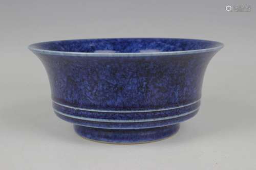 A Chinese blue glazed porcelain bowl