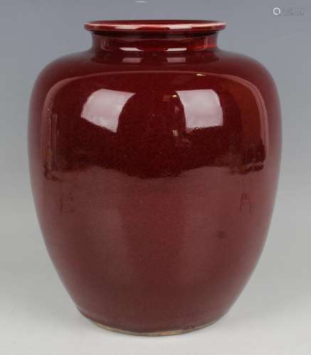 A Chinese sang-de-boeuf glazed porcelain jar