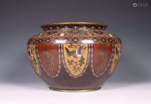 Japan, cloisonne cachepot, ca. 1900,