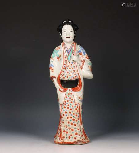 Japan, verte-Imari figuur van een geisha, 18e/19e eeuw,