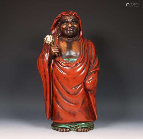 Japan, grote aardewerken figuur van Daruma, 20e eeuw,