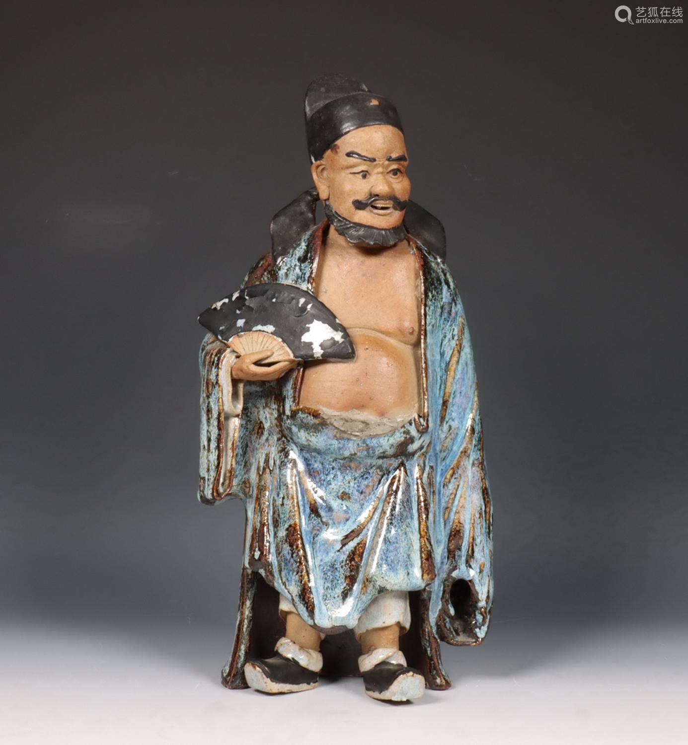 Japan, geglazuurd aardewerk figuur van een man, 20e eeuw,－【Deal Price ...