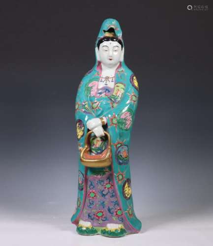 Porseleinen figuur van Guanyin, 19e/20e eeuw,