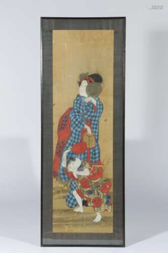 Japans, schildering op zijde, ca. 1900,