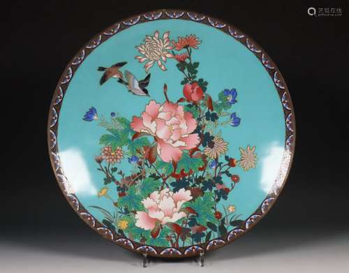 China, cloisonne schotel, 20e eeuw,