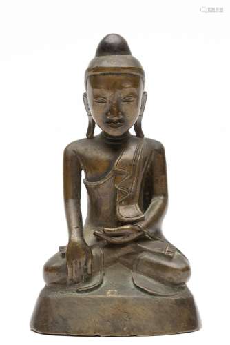 Birma, klein bronzen figuur van Boeddha, 19e/ 20e eeuw,