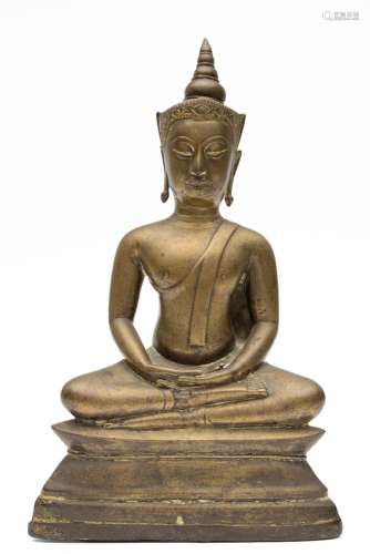 Thailand, Ayutthaya bronzen figuur van Boeddha, 17e eeuw,