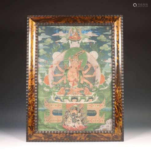 Tibet, thangka met afbeelding van Pancharaksha, 18e eeuw,