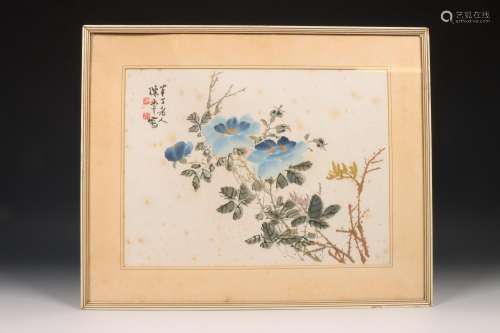 China, aquarel op papier, gesigneerd Chen Banding,