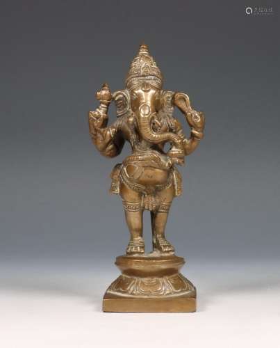 Zuid-India, bronzen figuur van Ganesha, 20e eeuw,