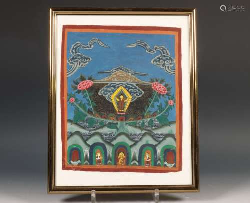China-Tibet, mandala en kleine schildering, ca. 1900,