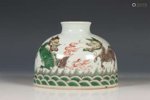 China, famille verte porseleinen penselenwasser, 20e eeuw,