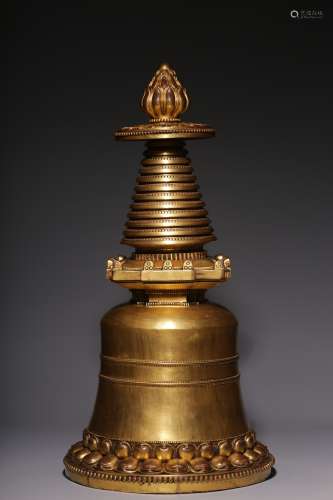 The gilt bronze Kagdang Pagoda in Qing Dynasty