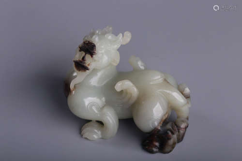 In the Qing Dynasty, Hetian jade belt Qin exorcism ornaments