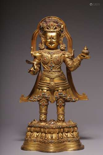 In the Qing Dynasty, the statue of the King of Heaven was pa...