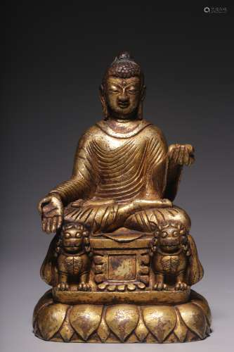 Sitting statue of Sakyamuni in the Qing Dynasty