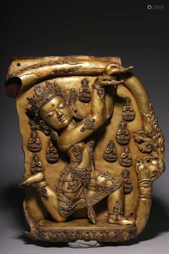 In the Ming Dynasty, the bronze gilt Dansati Temple style pr...