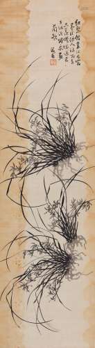1853-1921 尹溎  兰香 水墨绢本 立轴