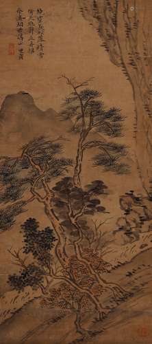 1760-1831 谢兰生  松峰图 设色绢本 镜片