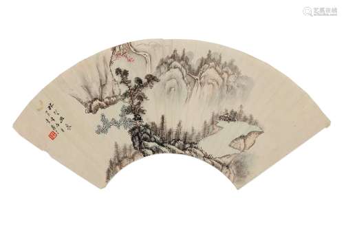 1895-1974 李寿庵  林壑幽泉 设色纸本 镜片