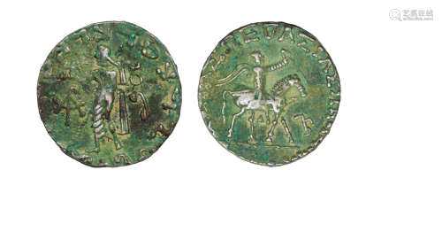 印度斯基泰四德阿泽斯二世银币