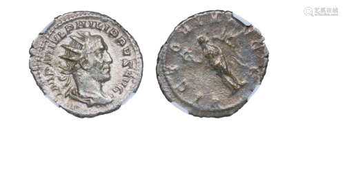 罗马帝国菲利普一世与胜利女神银币