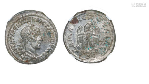 罗马帝国图拉真德西乌斯雄鹰四德拉克马大银币