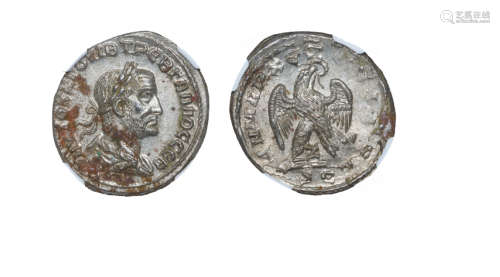 罗马帝国伽鲁斯雄鹰四德拉克马大银币