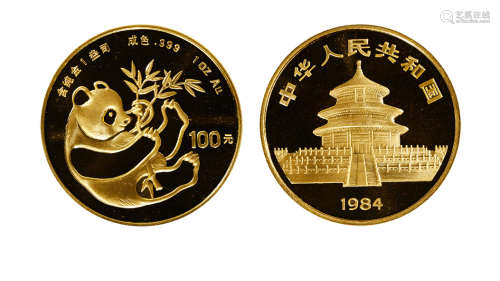 1984版熊猫金银铜纪念币（1盎司圆形金质纪念币）