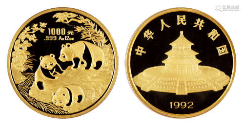 1992版熊猫金银纪念币（12盎司圆形金质纪念币）