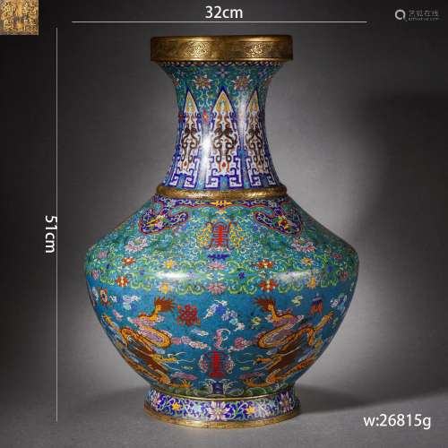 Cloisonne Enamel Baluster Vase