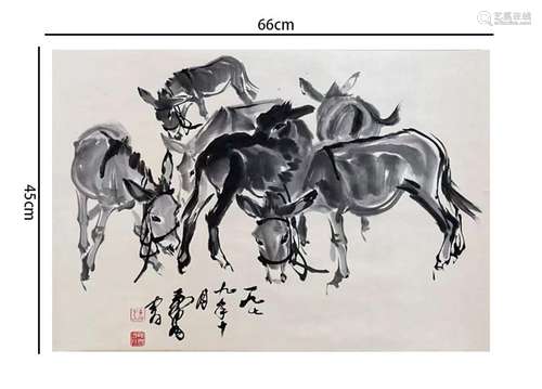 Huang Zhou, Chinese Donkey Group Painting