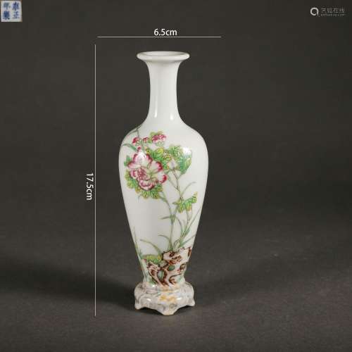 Enamel Flower Williow-Shape Vase