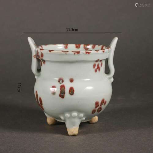 Hutian Kiln Copper-Red-Glazed Incense Burner