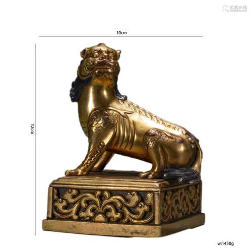 Gilt-Bronze Beast Seal