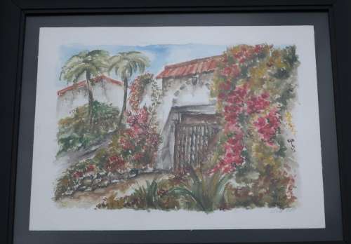 A.Thiel "Summer garden",watercolor,signed and date...