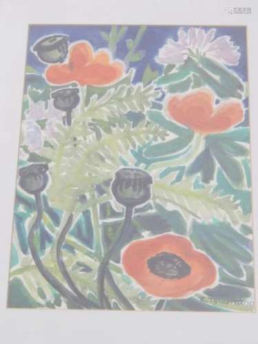 "Corn poppy", watercolor, signed R.Totzmann, frame...