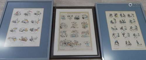 Mix of 3 joke sheets,1st half 20th century,each framed,toget...