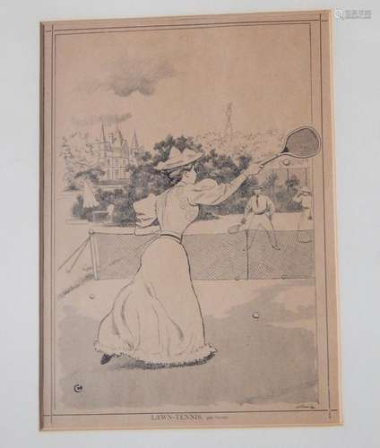 "Lawn Tennis",Lithograph by Guydo,image detail ca....