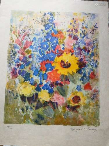 Magrid L.Zungi "Summer flower meadow",color lithog...