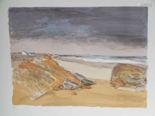 Alphonse Lanoe(1926) "Breton Coastal Landscape "Co...