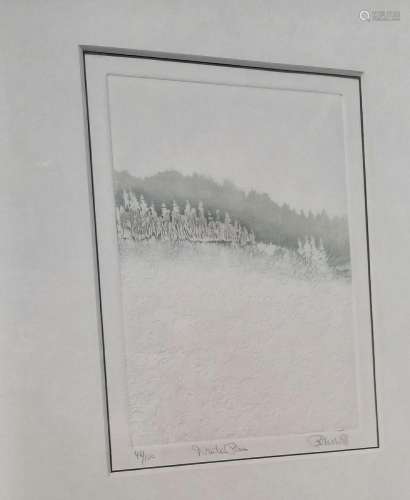 "Winter landscape",color embossed print,illegibly ...