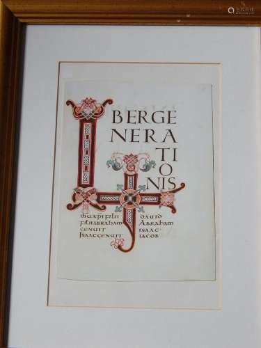 "Bergenerationis";faximile,ca.23,5x17,5cm, glass f...