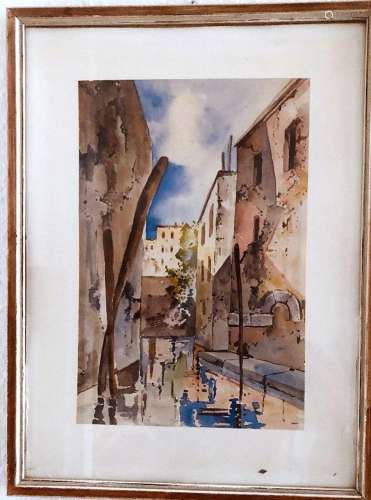 "Venice canal view",watercolor,unsigned,ca.34x23cm...