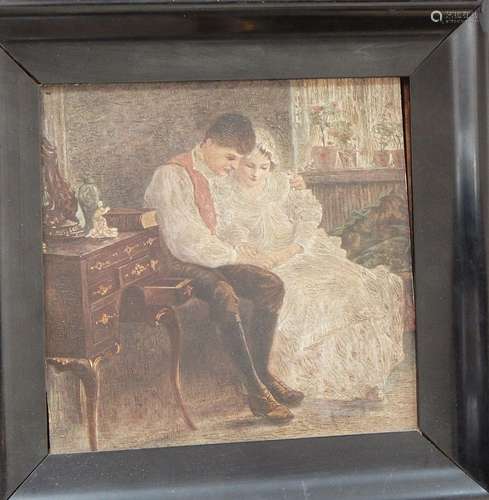 "Inniglich",oil print,ca.22,5x23cm,around 1920