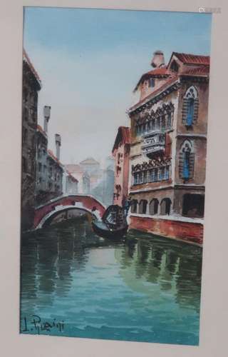 "Venice",watercolor,illegibly signed,picture detai...