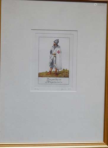 "Templar-Templier",color etching,illegibly signed ...