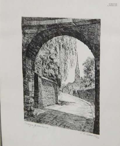 "Archway Grevenbroich",signed K.-H.Rehm,dated 1956...