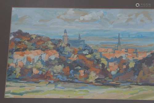 "City view in the Taunus",watercolor,unsigned,pict...