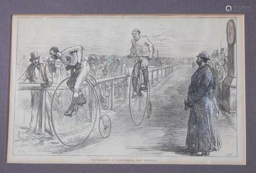 "Bicycles at Lilli Bridge,West Brompton",newspaper...